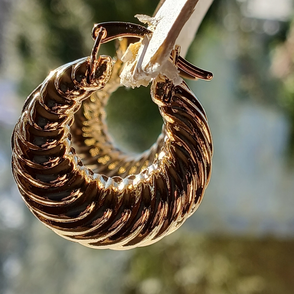 Beautifu 18K Gold Filled Shrimp Hoop Earrings - Picture 5 of 8